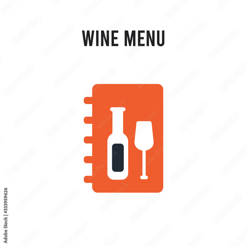 Aufkleber wine menu vector icon on white background. red and black colored wine menu icon. simple element illu