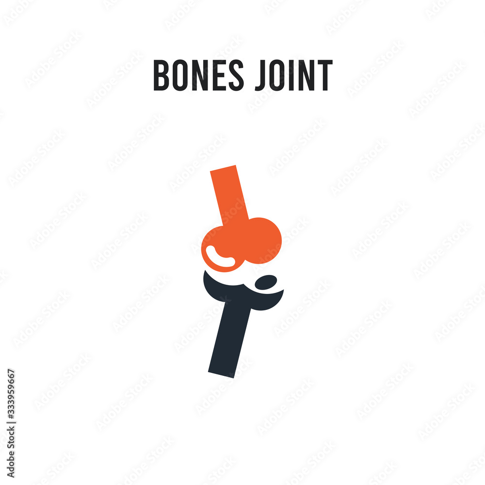 Poster bones joint vector icon on white background. red and black colored bones joint icon. simple element 