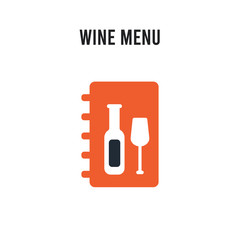 Wine menu vector icon on white background. Red and black colored Wine menu icon. Simple element illustration sign symbol EPS