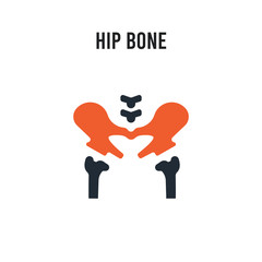 Hip Bone vector icon on white background. Red and black colored Hip Bone icon. Simple element illustration sign symbol EPS