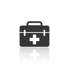 solid icons for First aid kit and shadow,vector illustrations