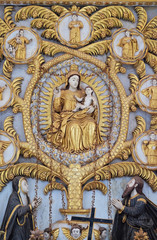 Fototapeta na wymiar Altar in Se cathedral dedicated to Catherine of Alexandria, Old Goa, Goa, India
