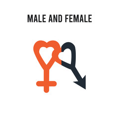 Male and female gender vector icon on white background. Red and black colored Male and female gender icon. Simple element illustration sign symbol EPS