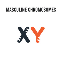 Masculine Chromosomes vector icon on white background. Red and black colored Masculine Chromosomes icon. Simple element illustration sign symbol EPS