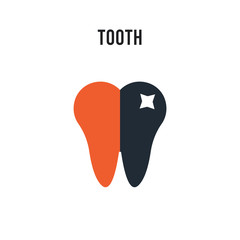 Tooth vector icon on white background. Red and black colored Tooth icon. Simple element illustration sign symbol EPS