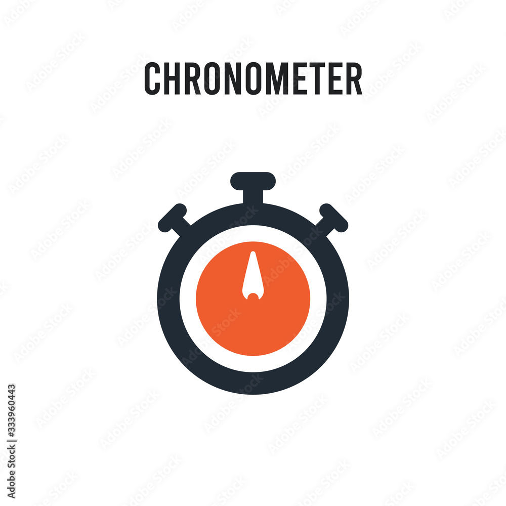 Poster chronometer vector icon on white background. red and black colored chronometer icon. simple element 