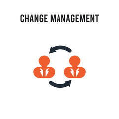 Change management vector icon on white background. Red and black colored Change management icon. Simple element illustration sign symbol EPS