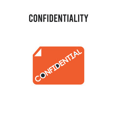 Fototapeta premium Confidentiality agreement vector icon on white background. Red and black colored Confidentiality agreement icon. Simple element illustration sign symbol EPS