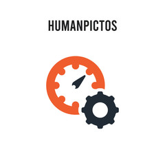 Humanpictos vector icon on white background. Red and black colored Humanpictos icon. Simple element illustration sign symbol EPS