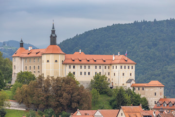 Obraz premium Skofja Loka castle and town in Slovenia
