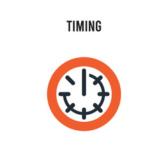 Timing vector icon on white background. Red and black colored Timing icon. Simple element illustration sign symbol EPS