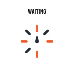 Waiting vector icon on white background. Red and black colored Waiting icon. Simple element illustration sign symbol EPS