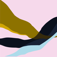 illustration vector EPS print abstract modern art hand draw panoramic landscape view with scandinavian nordic design style good for fashion or textile or cover or background or other