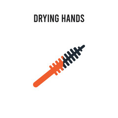drying hands vector icon on white background. Red and black colored drying hands icon. Simple element illustration sign symbol EPS