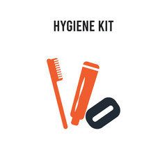hygiene kit vector icon on white background. Red and black colored hygiene kit icon. Simple element illustration sign symbol EPS