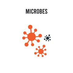 microbes vector icon on white background. Red and black colored microbes icon. Simple element illustration sign symbol EPS