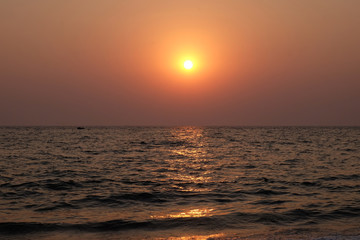 Sunset at Candolim Beach, North Goa, India