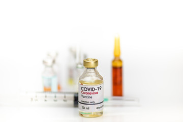 Vaccine against the virus, Covid-19, hopes of the whole world,select focus.