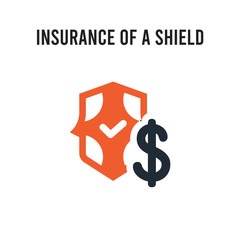 Insurance of a shield with dollar vector icon on white background. Red and black colored Insurance of a shield with dollar icon. Simple element illustration sign symbol EPS