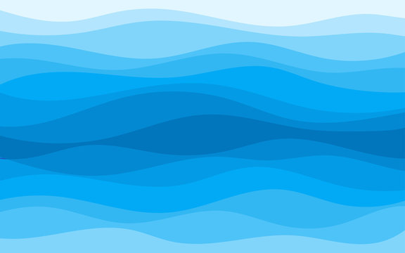 Abstract patterns of the deep blue sea ocean wave banner vector background illustration