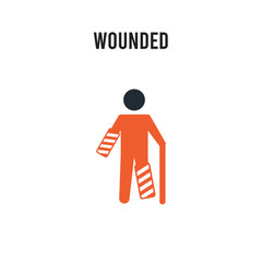 Wounded vector icon on white background. Red and black colored Wounded icon. Simple element illustration sign symbol EPS