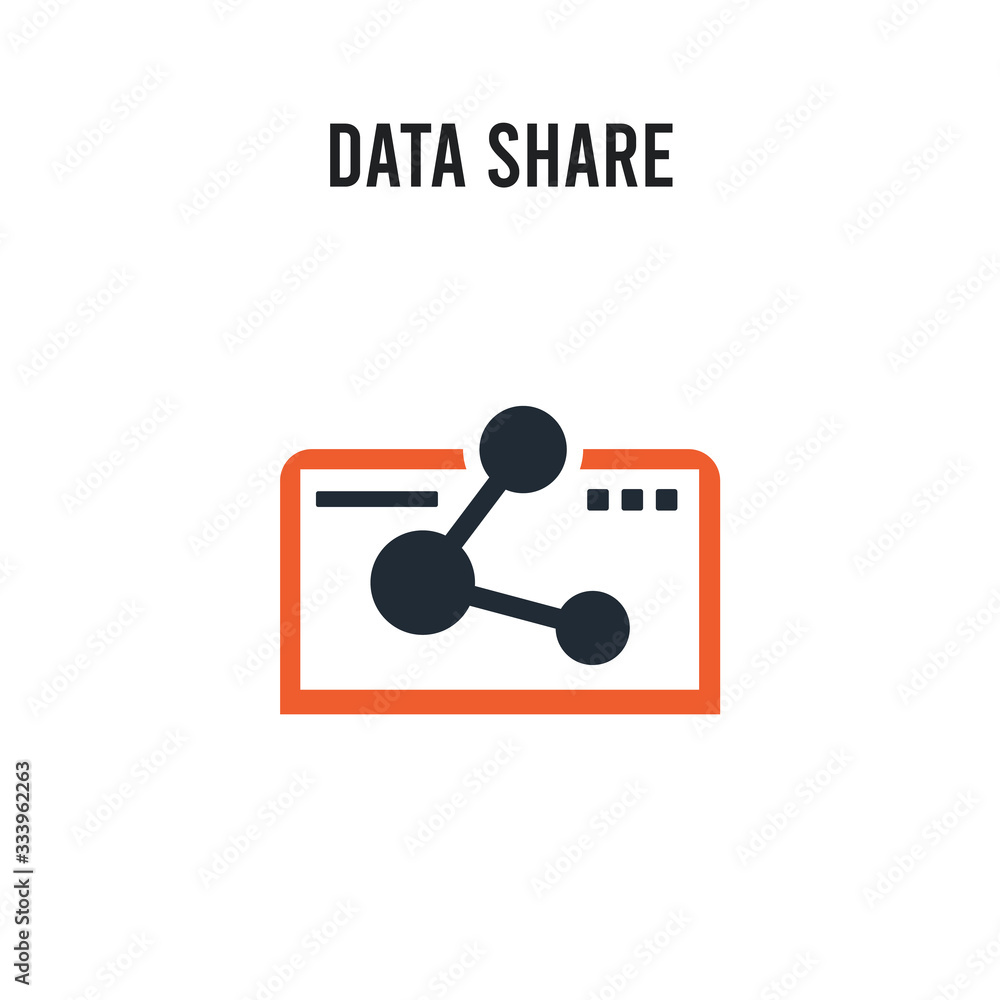 Poster data share vector icon on white background. red and black colored data share icon. simple element il