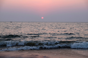 Sunset at Candolim Beach, North Goa, India