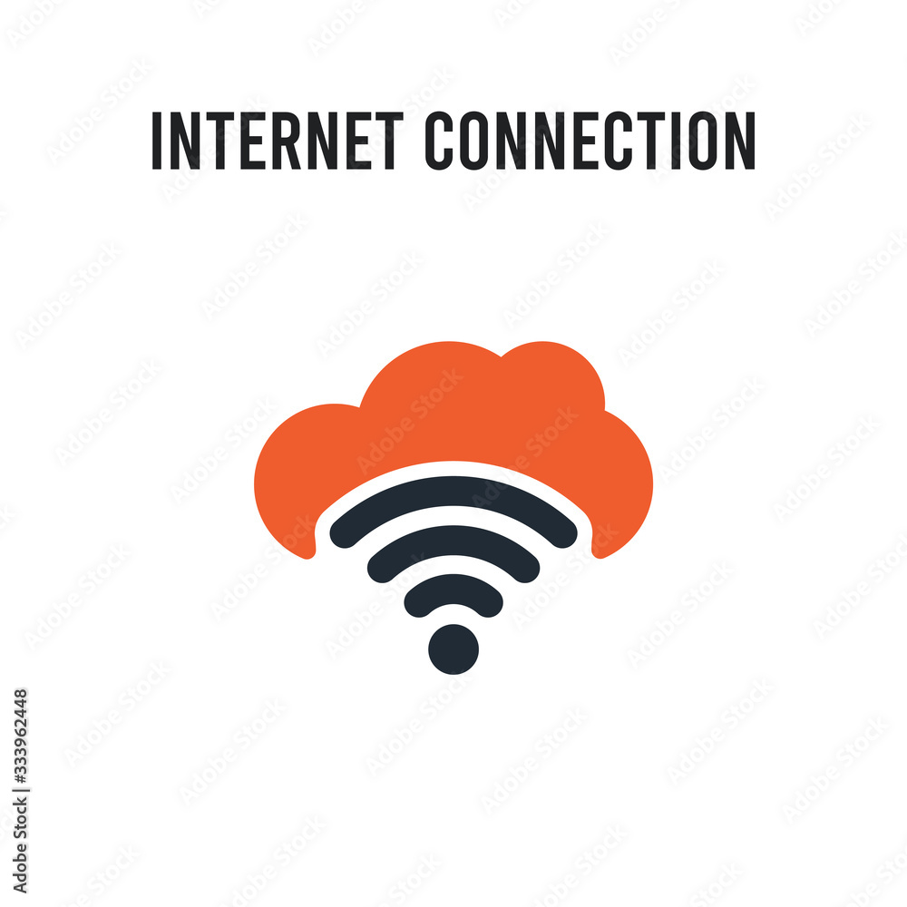 Poster internet connection vector icon on white background. red and black colored internet connection icon.