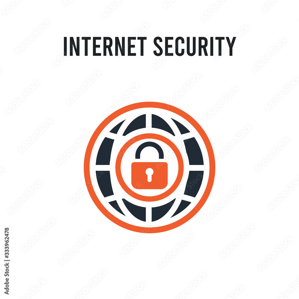 Poster internet security vector icon on white background. red and black colored internet security icon. sim