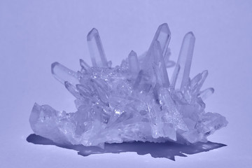 Rock crystals on white background