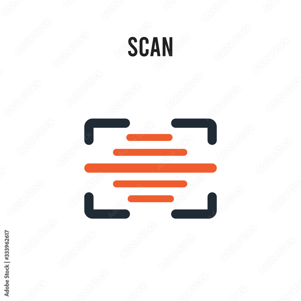 Poster scan vector icon on white background. red and black colored scan icon. simple element illustration s