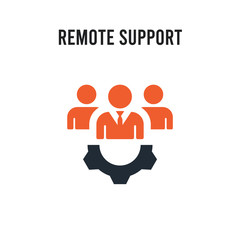 remote support vector icon on white background. Red and black colored remote support icon. Simple element illustration sign symbol EPS
