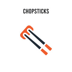 chopsticks vector icon on white background. Red and black colored chopsticks icon. Simple element illustration sign symbol EPS