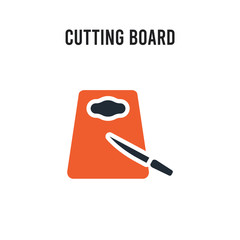 Cutting board vector icon on white background. Red and black colored Cutting board icon. Simple element illustration sign symbol EPS
