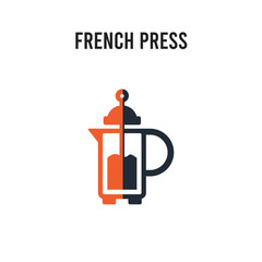 French press vector icon on white background. Red and black colored French press icon. Simple element illustration sign symbol EPS