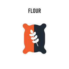 Flour vector icon on white background. Red and black colored Flour icon. Simple element illustration sign symbol EPS