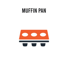 muffin pan vector icon on white background. Red and black colored muffin pan icon. Simple element illustration sign symbol EPS