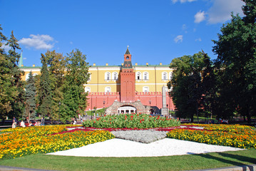 The Grot Ruins located in the Alexander Garden next to the Kremlin in Moscow, Russia