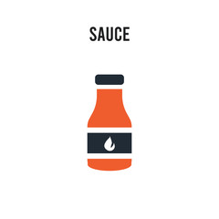 Sauce vector icon on white background. Red and black colored Sauce icon. Simple element illustration sign symbol EPS