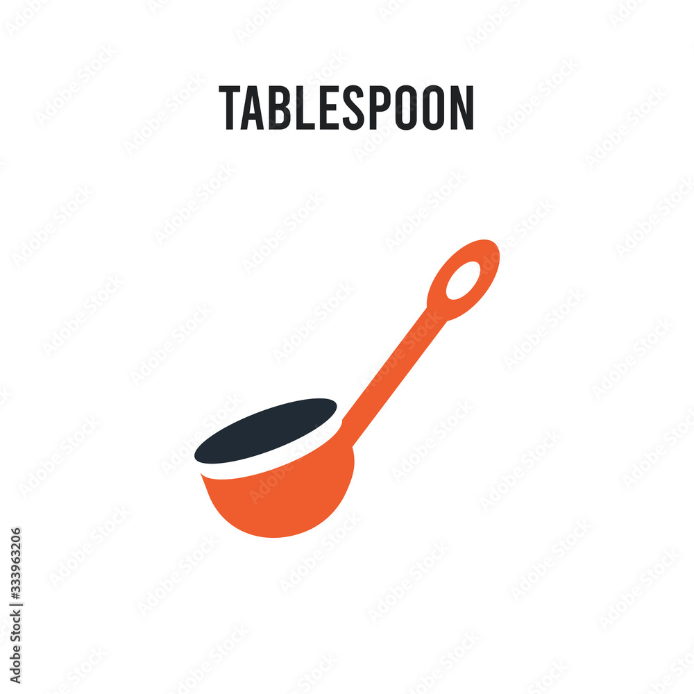 Poster tablespoon vector icon on white background. red and black colored tablespoon icon. simple element il