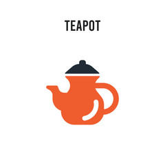 teapot vector icon on white background. Red and black colored teapot icon. Simple element illustration sign symbol EPS