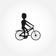 Fototapeta premium man rides a bicycle silhouette icon design element