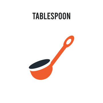 tablespoon vector icon on white background. Red and black colored tablespoon icon. Simple element illustration sign symbol EPS