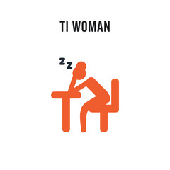 Ti Woman vector icon on white background. Red and black colored Ti Woman icon. Simple element illustration sign symbol EPS