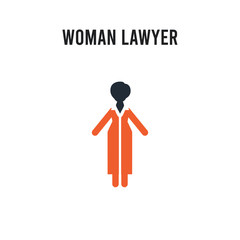 Woman Lawyer vector icon on white background. Red and black colored Woman Lawyer icon. Simple element illustration sign symbol EPS