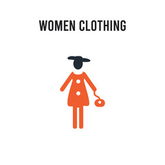 Women Clothing vector icon on white background. Red and black colored Women Clothing icon. Simple element illustration sign symbol EPS