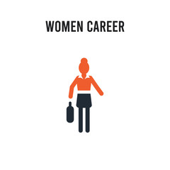 Women Career vector icon on white background. Red and black colored Women Career icon. Simple element illustration sign symbol EPS