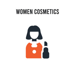 Women Cosmetics vector icon on white background. Red and black colored Women Cosmetics icon. Simple element illustration sign symbol EPS
