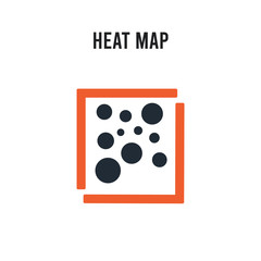 Heat Map vector icon on white background. Red and black colored Heat Map icon. Simple element illustration sign symbol EPS