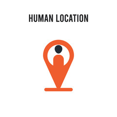 Fototapeta premium Human Location vector icon on white background. Red and black colored Human Location icon. Simple element illustration sign symbol EPS